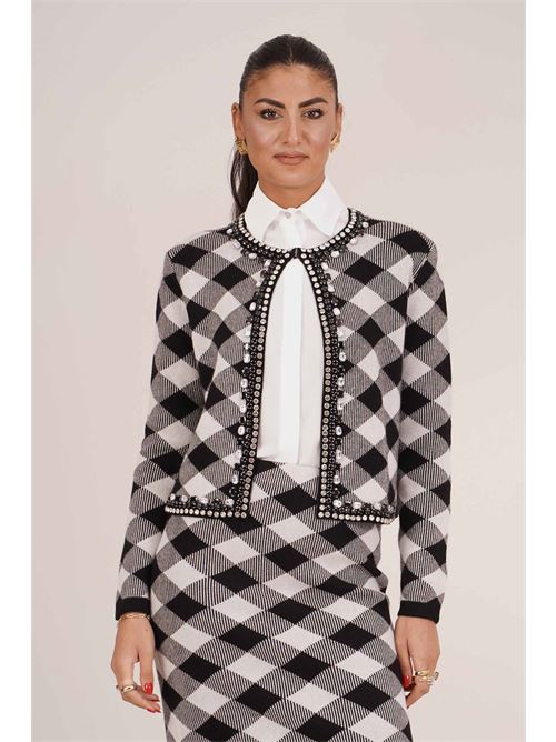 Cardigan in misto cashmere Love To Love by Gai Mattiolo | LT698NERO/PANNA